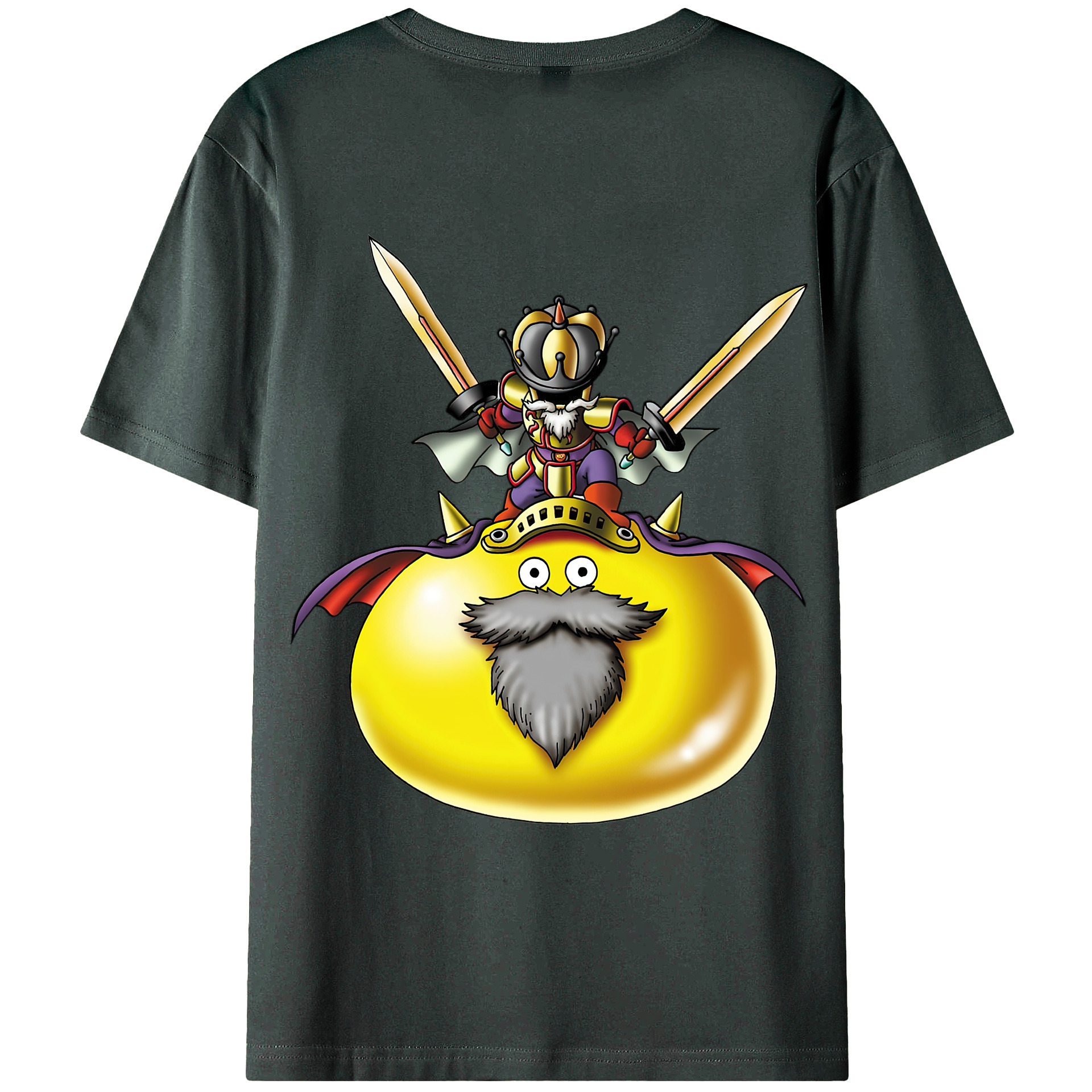 （画像用） ドラゴンクエスト Doragon Kuesuto Dragon Quest 綿100％ メンズ半袖Tシャツ（バックプリント） 通気性